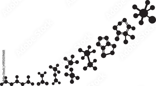 Molecular structure of a chemical compound in black and white