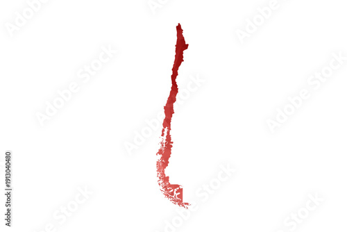 Chile Map - Polygon Style Vector Illustration in Red Gradient, Low Poly Geometric Design, Isolated on White Background, Perfect for Infographics, Reports, and Educational Materials.