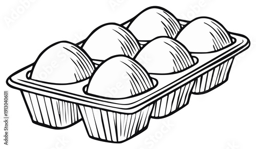 Six Oval Shaped Eggs Nestled Inside A Carton Container Ready For Cooking Preparation