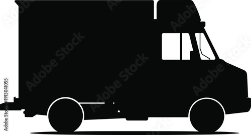 Truck silhouette illustration featuring delivery transport vehicle cargo logistics shipping concept industrial transportation flat design modern graphic icon style