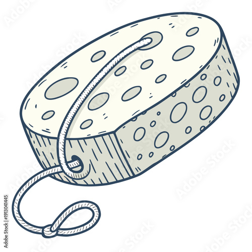 Clean Style Bath Sponge Isolated for Personal Shower Hygiene