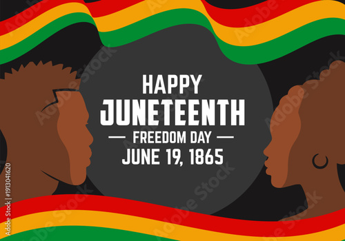 Juneteenth celebration banner with freedom day Portraits