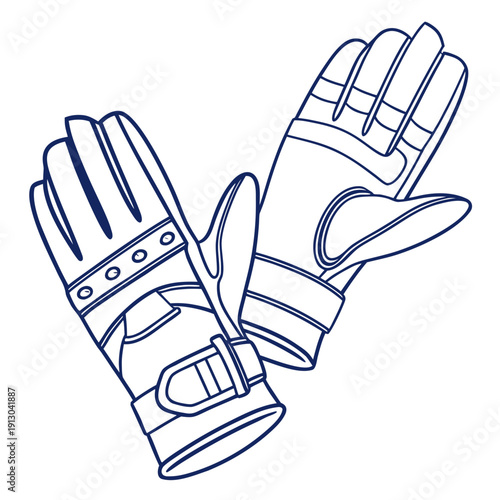 Construction gloves outline, protective workwear symbol