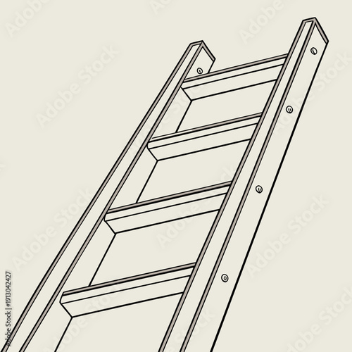 Simple ladder with equal rungs for climbing.