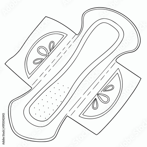 Sanitary Napkin Angled View Vector Graphic
