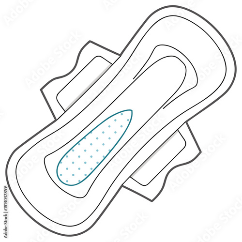 Minimal Sanitary Napkin Top View Vector