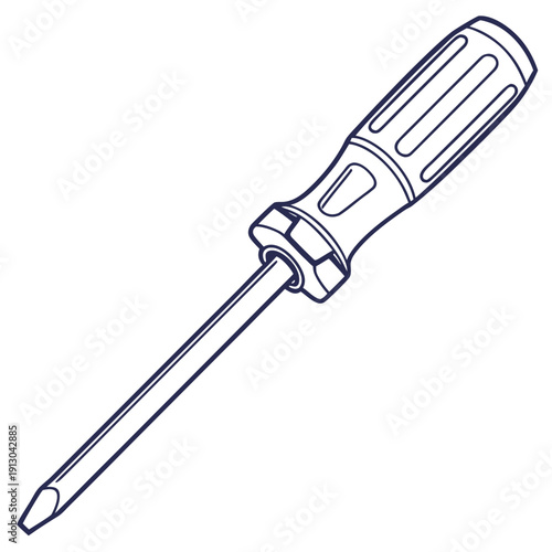 Flat Head Screwdriver Outline Vector