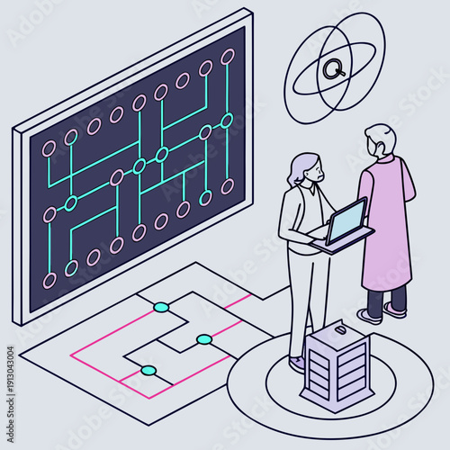 Quantum Computing Concept - Abstract Technology