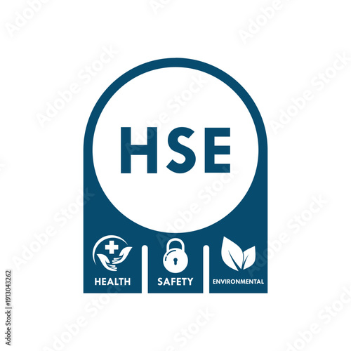 HSE-Health Safety Environmental design logo template illustration