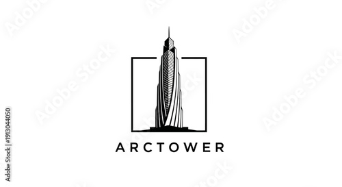 Logo of a tall building.