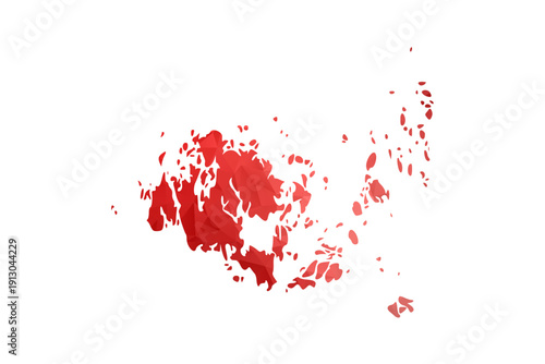 Aland Islands Map - Polygon Style Vector Illustration in Red Gradient, Low Poly Geometric Design, Isolated on White Background, Perfect for Infographics, Reports, and Educational Materials.