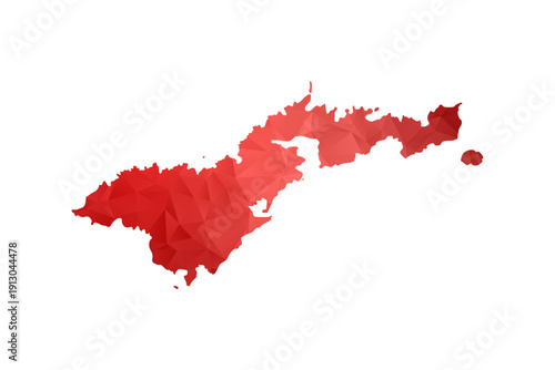 American Samoa Map - Polygon Style Vector Illustration in Red Gradient, Low Poly Geometric Design, Isolated on White Background, Perfect for Infographics, Reports, and Educational Materials.