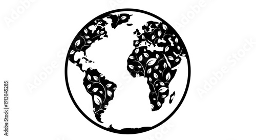 Black and White Globe Illustration Focus.