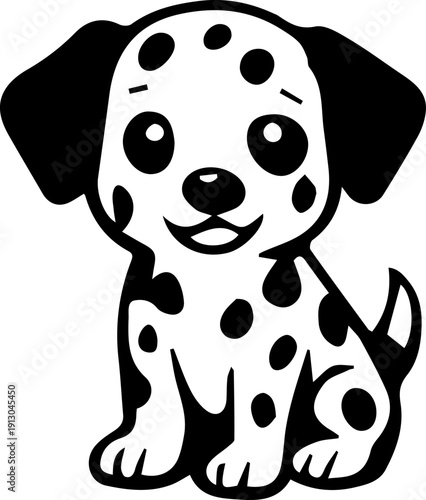 cute dalmatian dog silhouette puppy