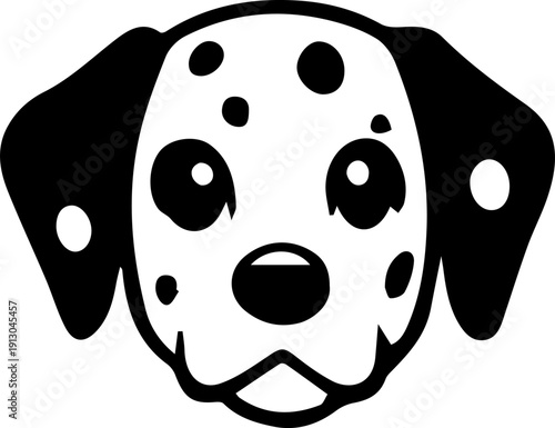 cute dalmatian dog silhouette puppy