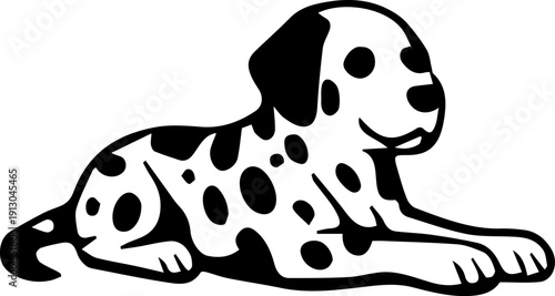 cute dalmatian dog silhouette puppy