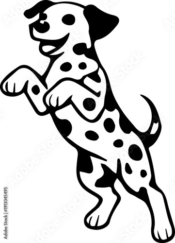 cute dalmatian dog silhouette puppy