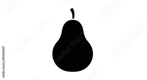 Black silhouette of a pear fruit.