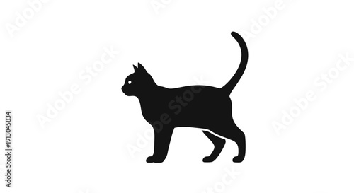 Black silhouette of a walking cat.