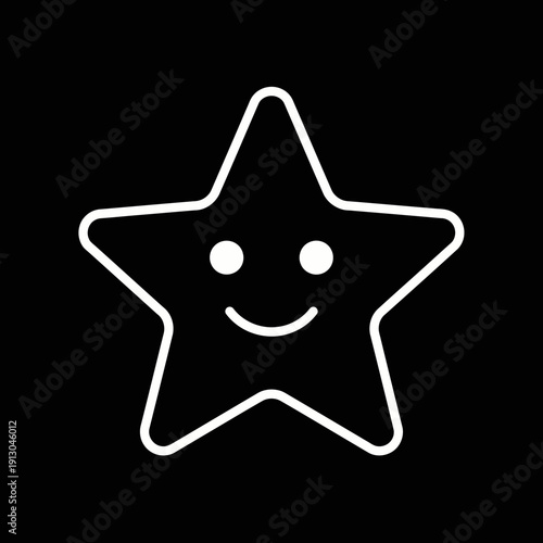 Smiling star with face and eyes.