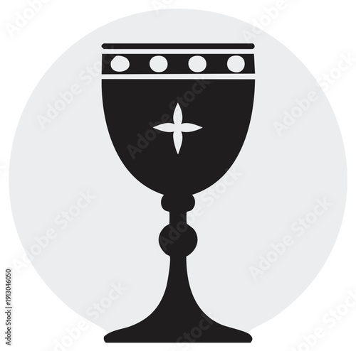 Christian Chalice With Cross Design Sacred Communion Cup Holy Grail Icon