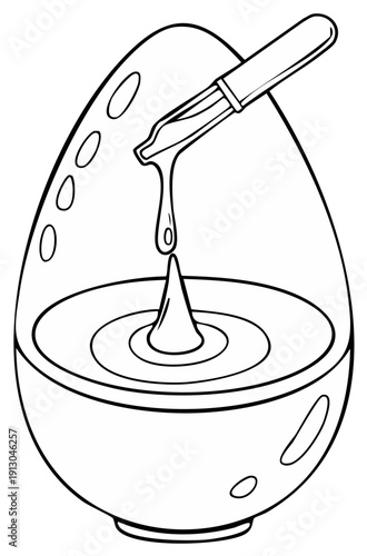 Egg shaped essential oil diffuser creating ripples in water with a dropper adding a drop