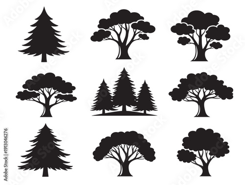 Stunning black nature tree set for gorgeous and dramatic forest scenes