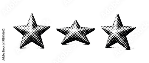 Dotted stars pattern A repeating star-shaped dot pattern tile shown in front view, side view, and three-quarter view as three isolated object