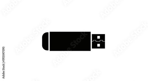 Black USB flash drive device.