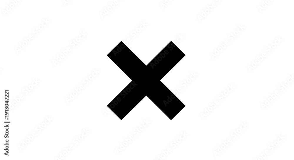 Obraz premium Black X symbol on white background.