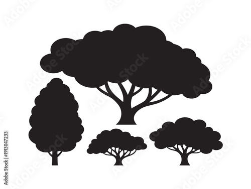 Dynamic isolated tree silhouette pack for beautiful versatile applications