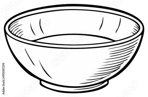 Simple Hand Drawn Bowl Illustration for Culinary and Design Projects