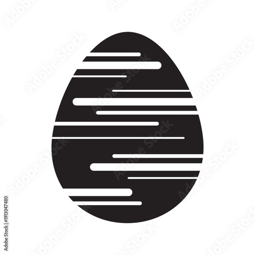 Easter egg silhouette icons with decorative patterns