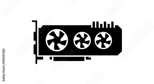 Computer graphics card with fans.