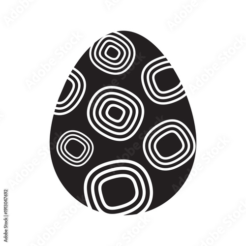 Easter egg silhouette icons with decorative patterns