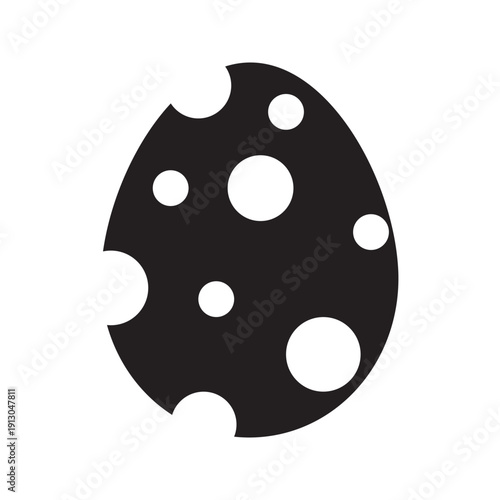 Easter egg silhouette icons with decorative patterns