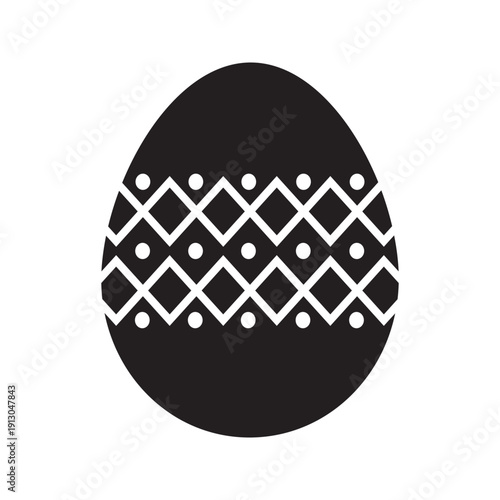 Easter egg silhouette icons with decorative patterns