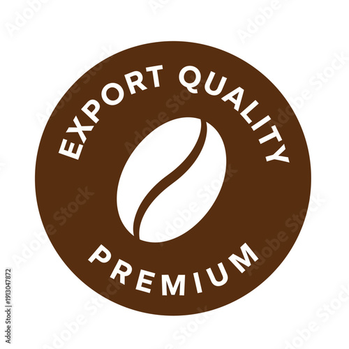 Premium Coffee Bean Export Quality Logo Design.