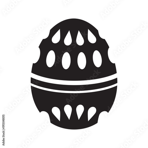 Easter egg silhouette icons with decorative patterns