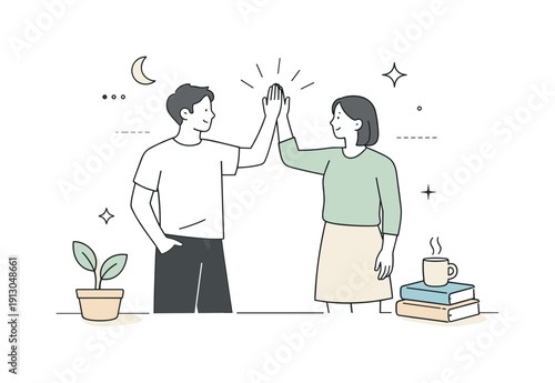 Soft editorial shadows. Minimal geometric elements enhanced by gentle shadow overlays, creating depth and warmth without contrast. Clean and