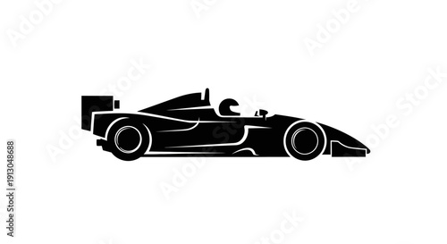 Racing car with driver silhouette.