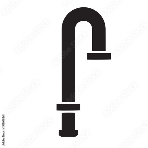 Minimalist Wall Mounted Water Tap Silhouette For Plumbing Fixtures And Water Conservation Signage Design In Sustainable Buildings