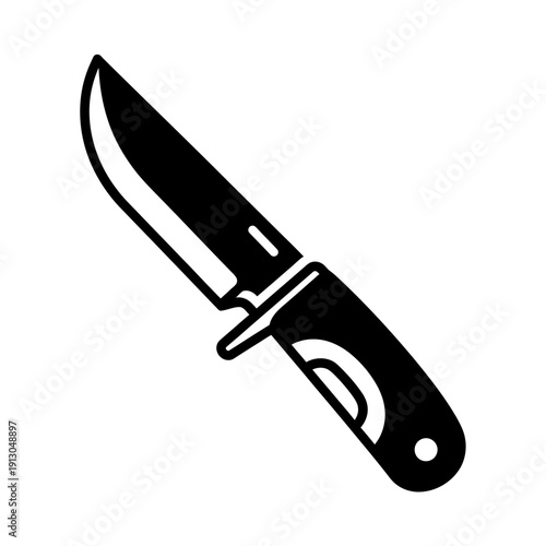 Black and white pocket knife illustration.