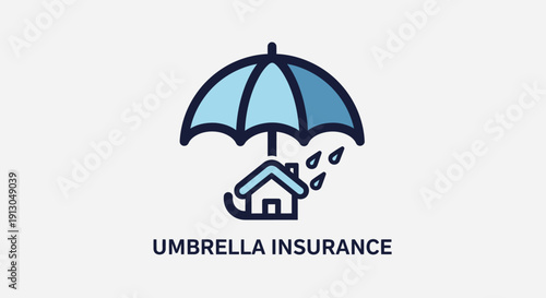 Umbrella protecting a house symbol.