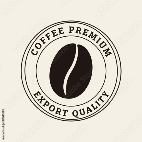 Black Coffee Bean Logo Design Premium Export Quality.