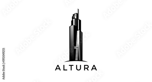 Altura building logo skyscraper design.