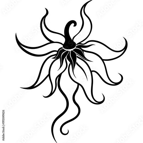 Flame Lily Vine - Passionate Climbing Plant Vector Art