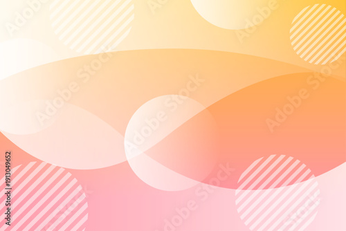 ポップなオレンジ抽象背景と円形ストライプのデザイン