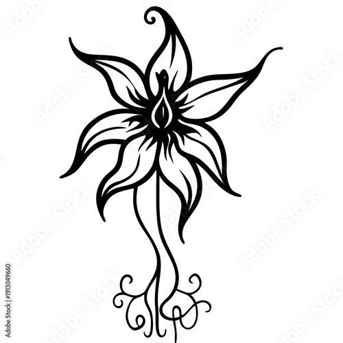 Flame Lily Vine - Passionate Climbing Plant Vector