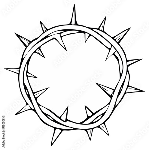 Intricate Crown of Thorns with Sharp Spikes, Symbol of Sacrifice and Suffering
